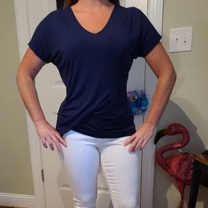 Venus Asymmetrical Navy Shirt Size Small